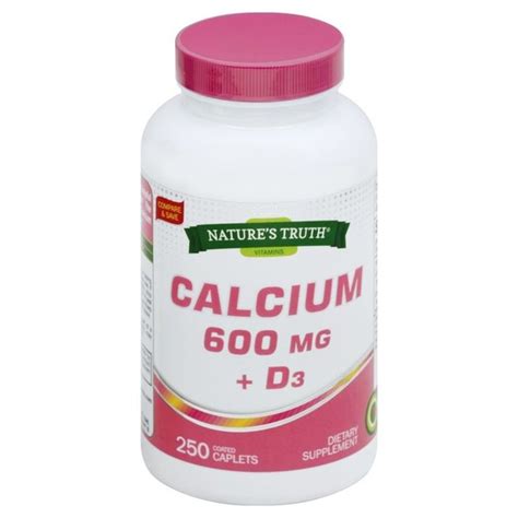 Natures Truth Calcium D3 600 Mg Coated Caplets 250 Each Instacart