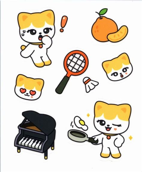 An Image Of Stickers With Cats And Other Things