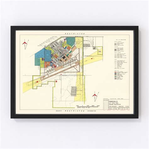 Vintage Map of Fairchild Air Force Base, 1951 by Ted's Vintage Art