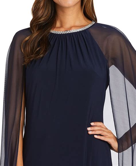 R And M Richards Embellished Cape Dress And Reviews Dresses Women Macys