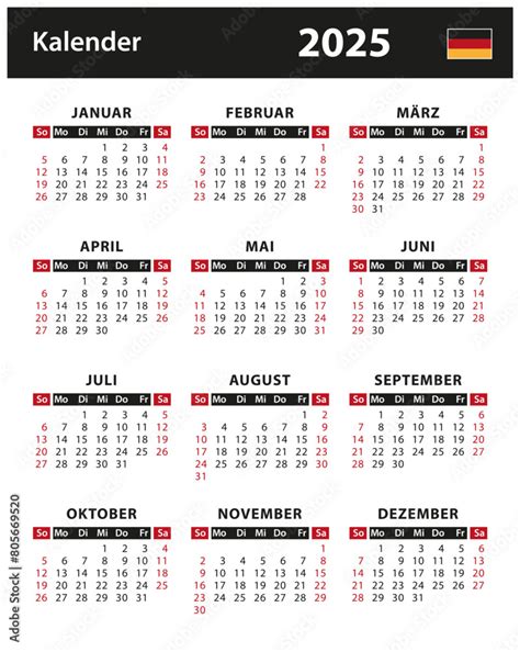 calendar vector stock illustration germany german version