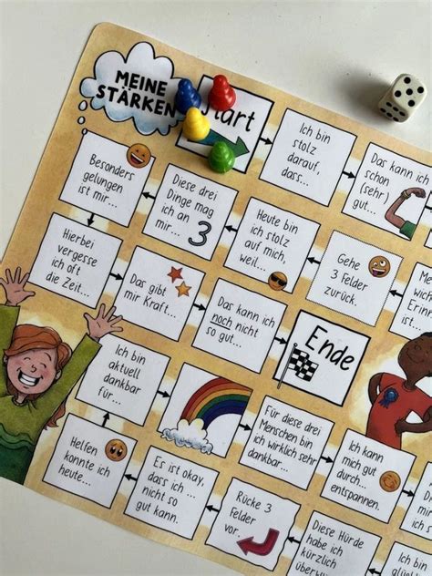 A Game Board With Words And Pictures On It