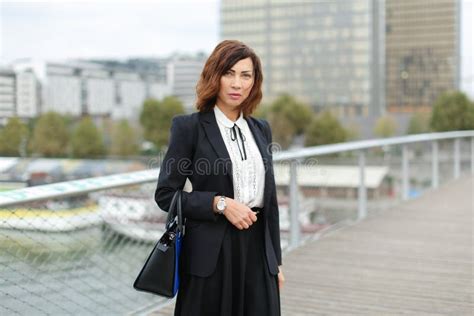 Journalist Woman in Business Clothes Go To Work. Stock Photo - Image of ...