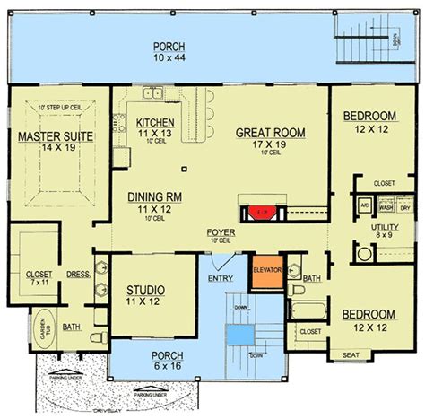 Elevated House Design With Floor Plan - floorplans.click