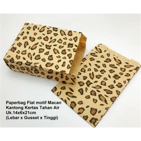 Jual Paper Bag Kantong Kertas Coklat Motif Macan M Kantong Tahan