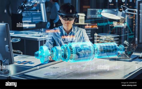 Industrial Factory Chief Engineer Wearing Ar Headset Designs A