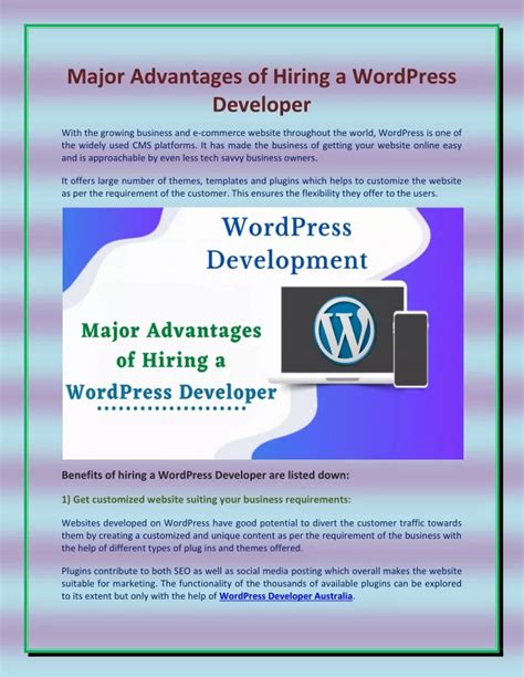 Ppt Major Advantages Of Hiring A Wordpress Developer Powerpoint