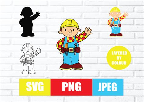 Bob The Builder Layered Svg Png Jpeg Sublimation Cricut Etsy Schweiz