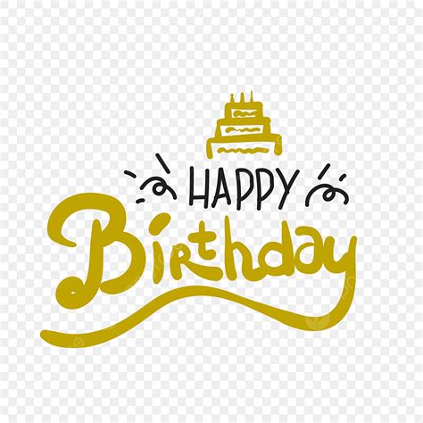 Happy Birthday Gold Black PNG, Vector, PSD, and Clipart With ...