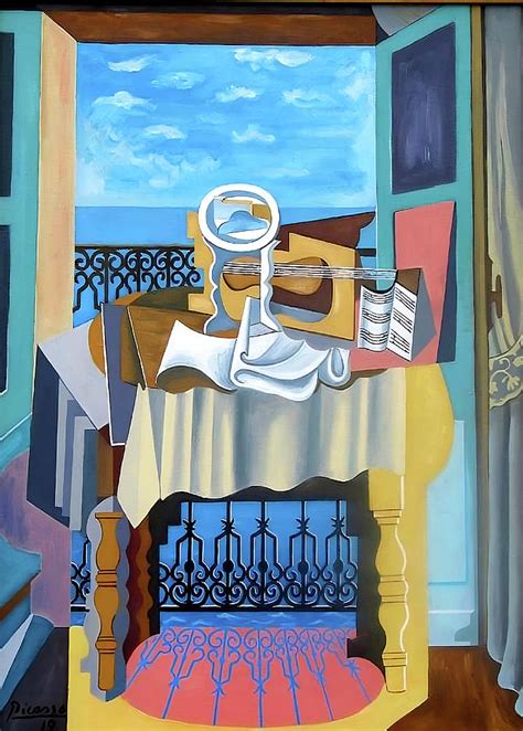 Still Life In Front Of A Window In Saint Raphael Painting By Pablo Picasso Fine Art America