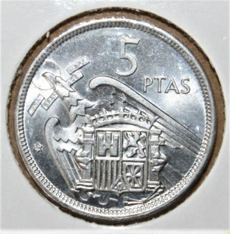 Spain 5 Pesetas 1957 72 Brilliant Uncirculated Coin Franco EBay