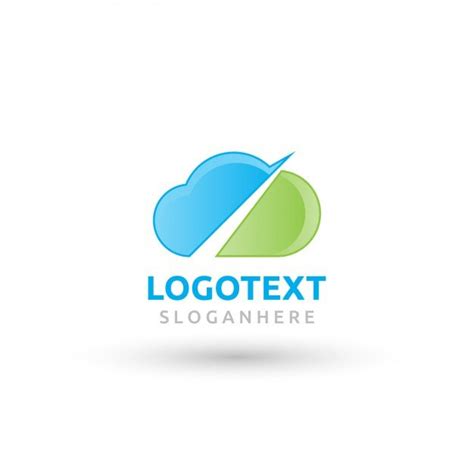 Premium Vector | Blue and green cloud logo