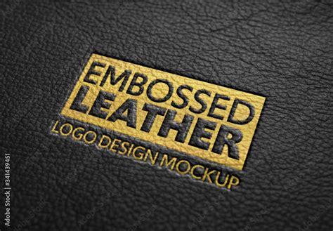 Embossed Leather Logo Design Mockup Stock Template Adobe Stock