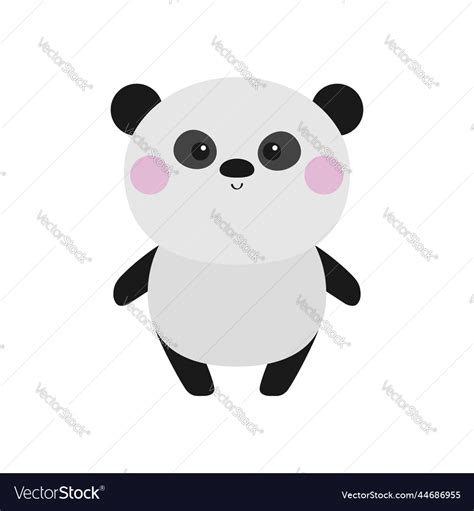 Cute Panda Bear Icon Kawaii Cartoon Character Vector Image