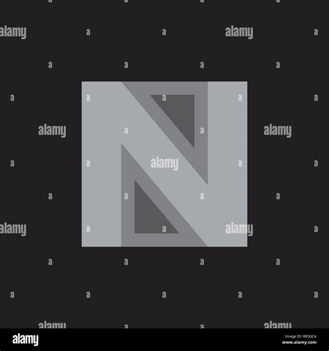 Letter N Square Geometric Triangles Logo Vector Stock Vector Image