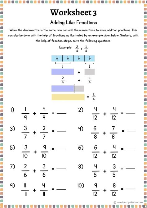 Printable Fraction Strips Worksheets [PDF Included] - Number Dyslexia