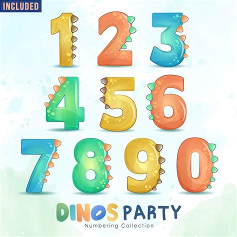 Doodle Boy Dinosaur Birthday Party With Numbering Digital Etsy