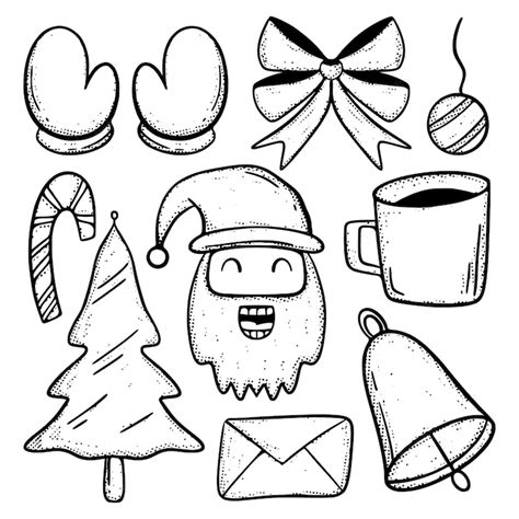 Premium Vector Christmas Doodle Collection Illustration Hand Drawn