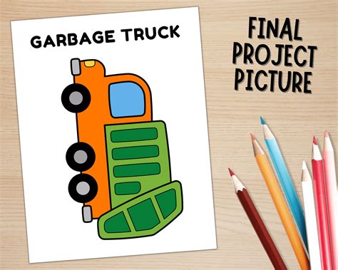 Printable Garbage Truck Craft Earth Day Craft Activity Garbage Truck