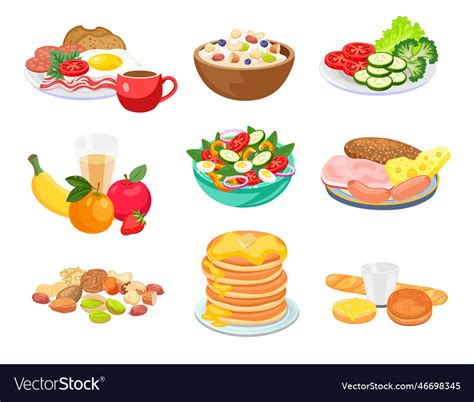 Healthy Breakfast Or Lunch Ideas Royalty Free Vector Image