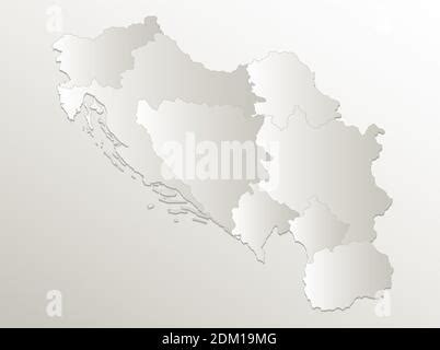 Mappa Jugoslava Divisione Amministrativa Regioni Separate Design