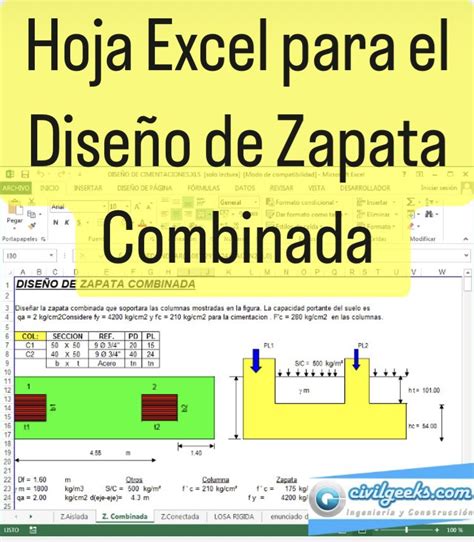 Hoja De Calculo Excel Para Diseño De Cimentaciones Hojas De Cálculo Hoja De