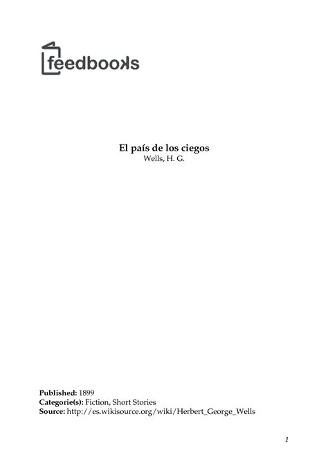 H G Wells El pais de los ciegos El país de los ciegos Wells H G