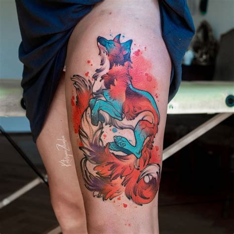 Tatua Kitsune Autor Dirty Lust Tattoo Studio Dziarownia Pl