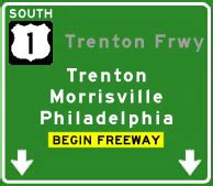 Exit List For The Trenton Freeway US 1