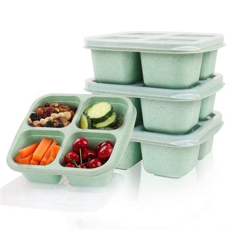 Pc Snack Containers Reusable Bento Snack Box Compartments Meal Prep