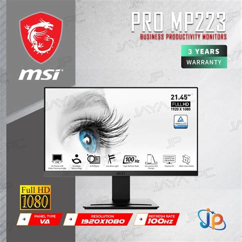 Jual Monitor Msi Led Pro Mp Full Hd Inch Shopee Indonesia