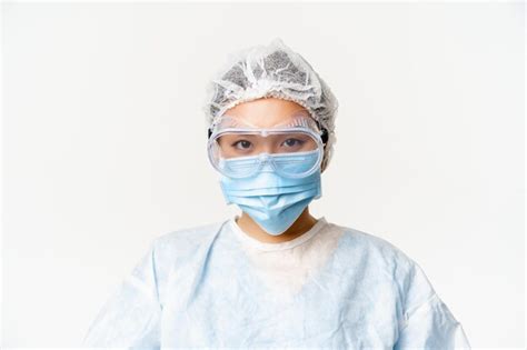 Premium Photo Portrait Of Man Wearing Mask Against White Background