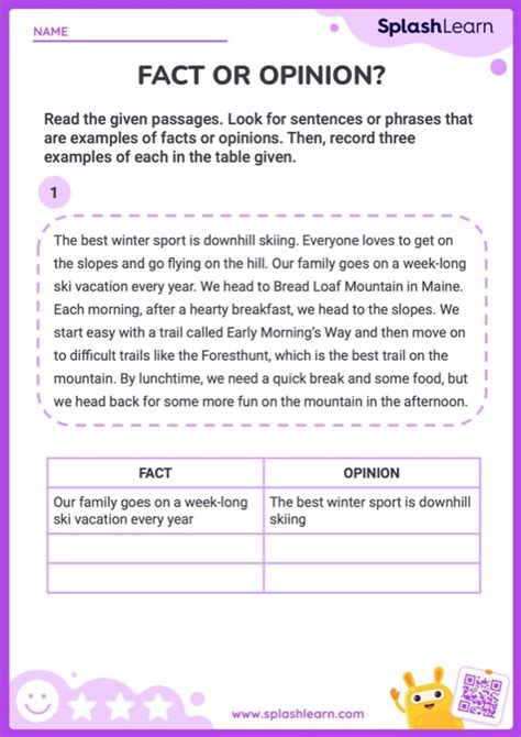 Sorting Facts And Opinions ELA Worksheets SplashLearn Worksheets