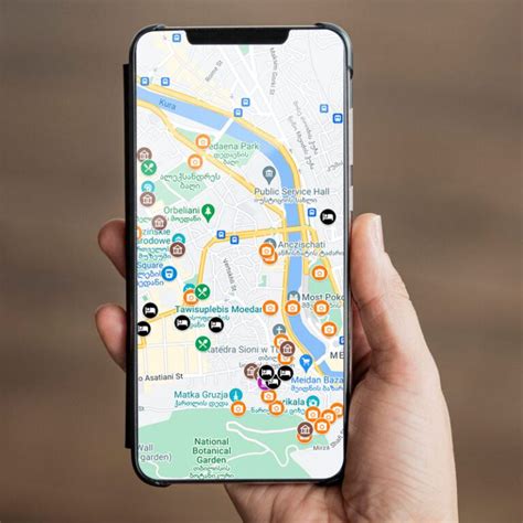 Tbilisi Wielka Mapa Atrakcji Zabytk W Restauracji I Nocleg W