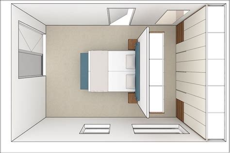 Tekening Slaapkamer Met Inloopkast Achter Bed Slaapkamer Met