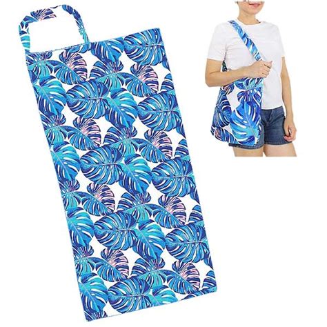 Wholesale 3630 - Two in One Beach Towel Tote Bags-10179-Blue Leaves2 in 1 Beach Towel Tote Bag