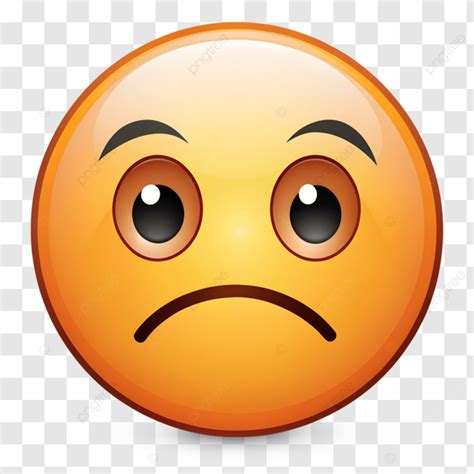 Sad Emoticon Clipart Yellow Face With Frown And Big Eyes Sad Emoji