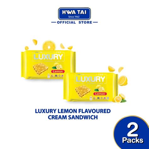 HWA TAI LUXURY Lemon Flavoured Calcium Cream Sandwich 200g X 2 Packs