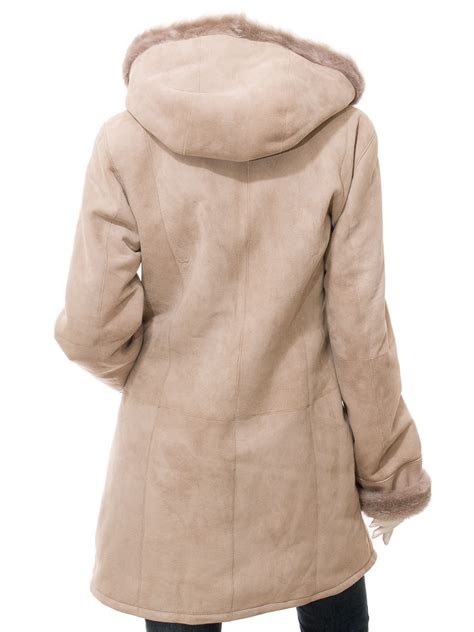 Women S Taupe Shearling Parka Dickert WOMEN Caine