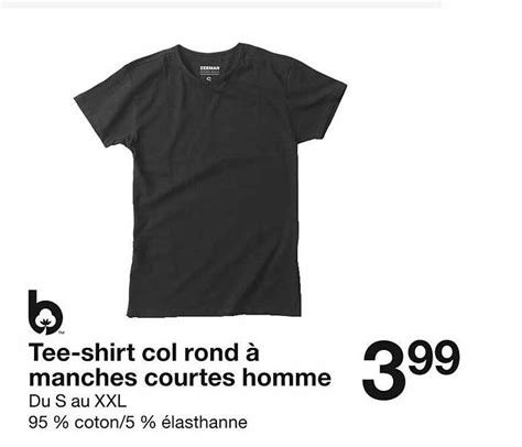 Promo Tee Shirt Col Rond Manches Courtes Homme Chez Zeeman