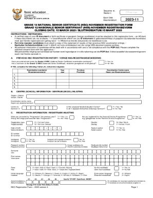 Fillable Online Grade National Senior Certificate Nsc November