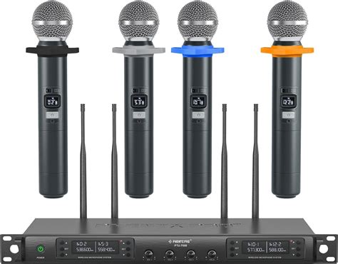 Phenyx Pro Système de Microphone sans Fil Microphone sans Fil UHF 4