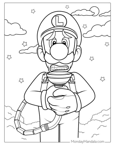 Cute Luigi Coloring Pages Free Pdf Printables