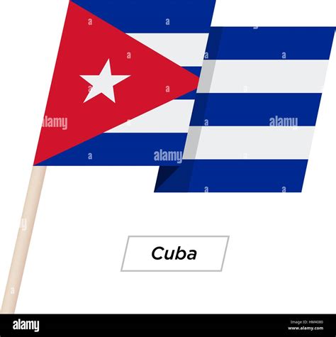 Cuba cinta ondeando la bandera aislado en blanco Ilustración vectorial