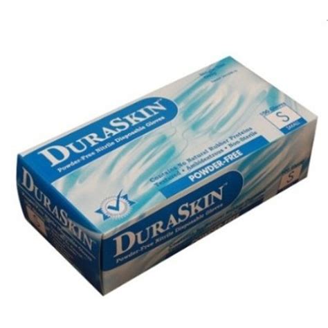 Duraskin 2016w Blue 6 Mil Nitrile Powder Free Disposable Gloves 100 Gloves Per Dispenser Mfg