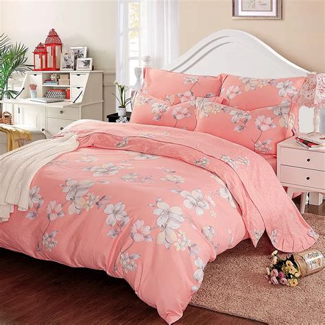 Coton Ensemble De Literie Cerise Fleurs Impression Lit Draps