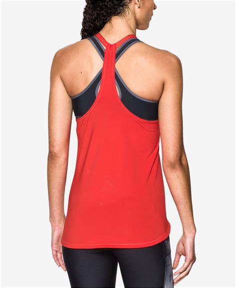 Lyst Under Armour Mesh Coolswitch Racerback Tank Top In Red