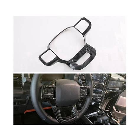 Car Carbon Fiber Steering Wheel Panel Cover Trim Frame Sticker For 2021