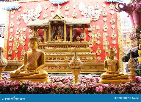 Thai People And Foreign Traveler Respect Praying And Rite Ritual God