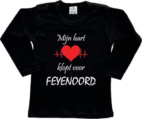 Rotterdam Kinder T Shirt Lange Mouw Feyenoord Mijn Hart Klopt Voor